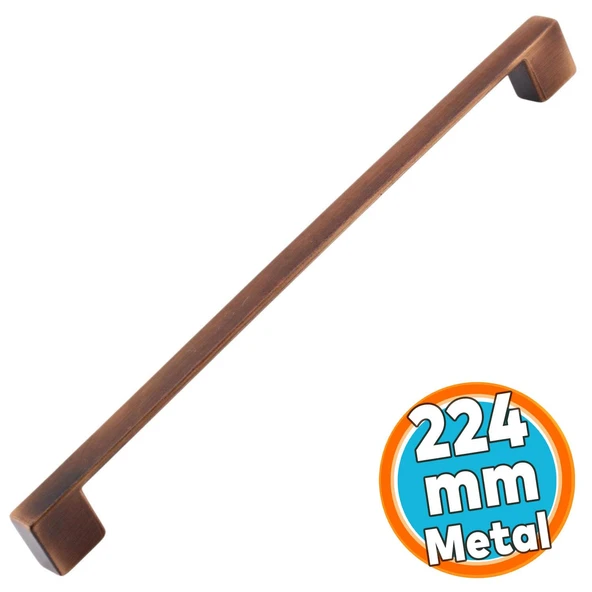 Mobilya Mutfak Çekmece Kapak Dolap Kulpu Kulbu Kulpları Kulp Metal 224 mm Eskitme Antik Bakır ürün görseli
