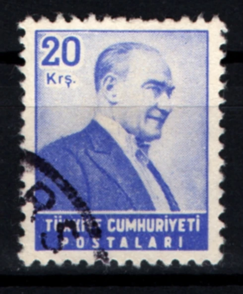 EABİ-1955 Yılı ATATÜRK (Sağa bakan Portre) Posta Pulları 20 Kuruş (tp0522) İsfila 1826 ürün görseli