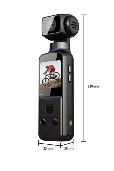 4k Ultra Hd 270° Döndürülebilir Su Geçirmez Wifi Vlog Spor Ve Aksiyon Kamerası - Resim 3