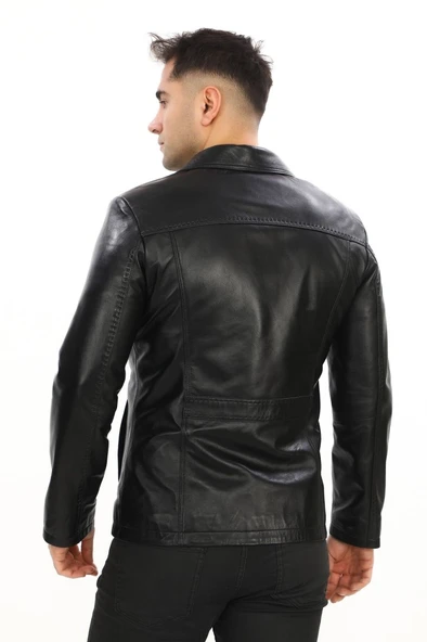 Safari Model Dört Cepli Düğmeli Çeket Siyah Renk - 2