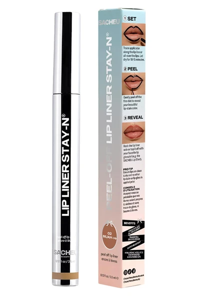 Sacheu Lip Liner Stay-n Soyulabilir Uzun Süre Kalıcı Dudak Çizgisi Belirginleştirici 02 MUAH-ve 3.5ML - 3