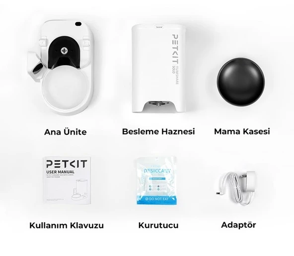 Petkit Yumshare Solo Kameralı Akıllı Mama Kabı Beyaz - Resim 8