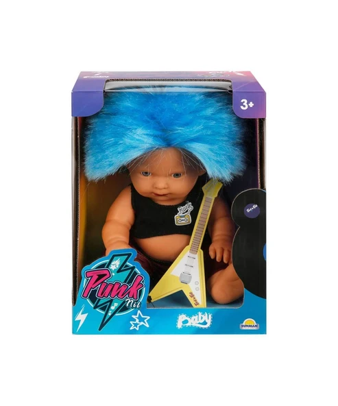 Punk Nil Bebek 23 cm 23495 Mavi Kirpi Saç - Resim 2