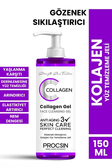 PROCSIN GÖZENEK SIKILAŞTIRICI KOLAJEN YÜZ TEMİZLEME JELİ 150 ML ürün görseli
