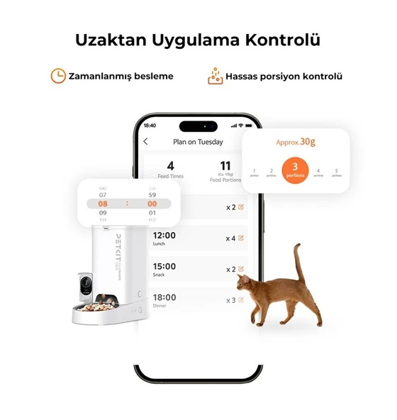 Petkit Yumshare Solo Kameralı Akıllı Mama Kabı Beyaz - Resim 3