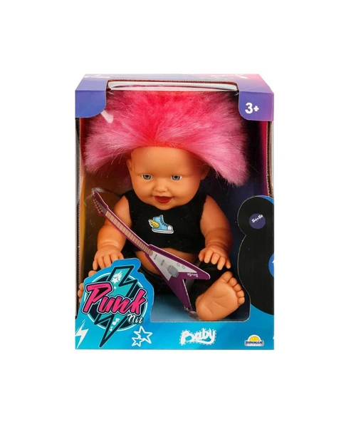 Punk Nil Bebek 23 cm 23495 Pembe Kirpi Saç - Resim 2
