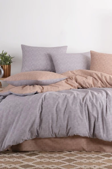 Serena 4 Parça %100 Pamuk Çift Kişilik Nevresim Takımı Gri ürün görseli