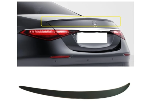 Mercedes W223 Uyumlu Piano Black Spoiler 2021+ ürün görseli 1