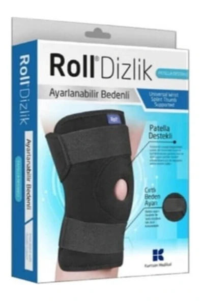 Roll Patella Destekli Ayarlanabilir Bedenli Cırtlı Dizlik ürün görseli