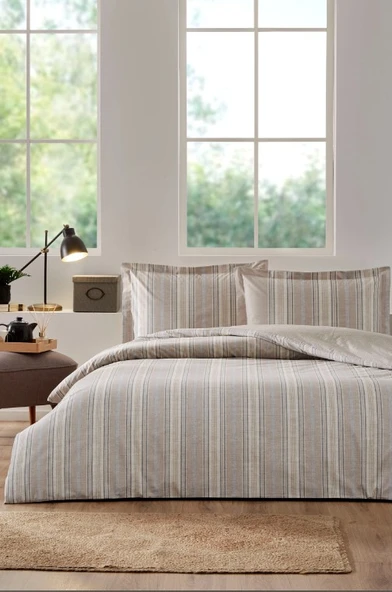 Özdilek Sandlinie Krem Çift Kişilik %100 Pamuk Nevresim Takımı