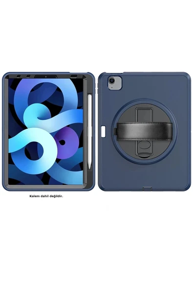 Litae Trend BFS iPad 2022 10.9 (10.nesil) Kılıf Hand Strap Tablet Kılıfı - Lacivert - Resim 2