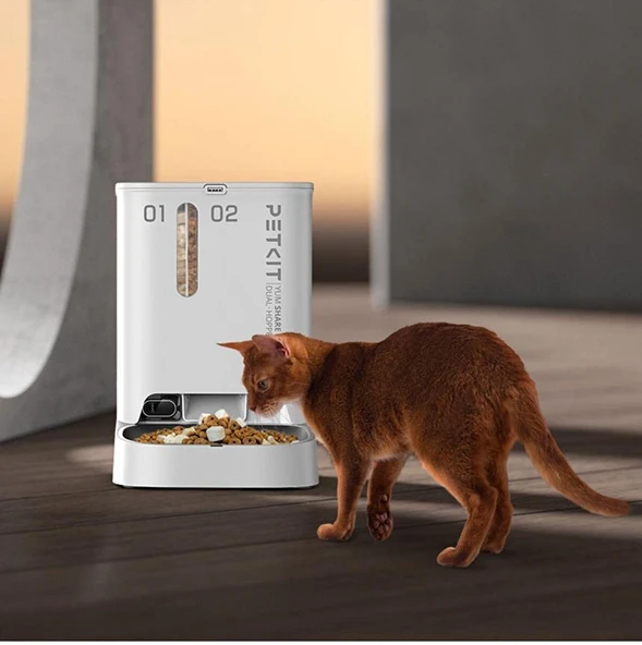 Petkit Yumshare Kameralı Çift Hazneli Akıllı Mama Kabı Beyaz - Resim 2