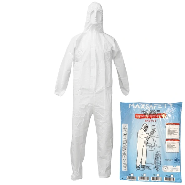 Maxsafety Macrobond Tek Kullanımlık Koruyucu İş Güvenliği Tulum XL Beden ürün görseli 1