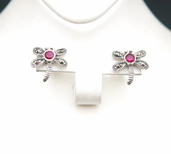 925 Ayar Gümüş Çocuk Küpesi skü00032 - Resim 4