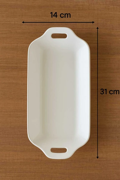 Tavuk Dünyası Servis Sunum Tabağı Beyaz 32x14 - Resim 2