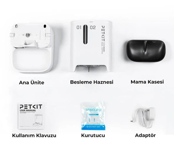Petkit Yumshare Kameralı Çift Hazneli Akıllı Mama Kabı Beyaz - Resim 8