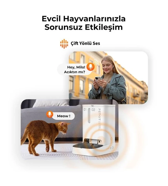 Petkit Yumshare Kameralı Çift Hazneli Akıllı Mama Kabı Beyaz - Resim 4