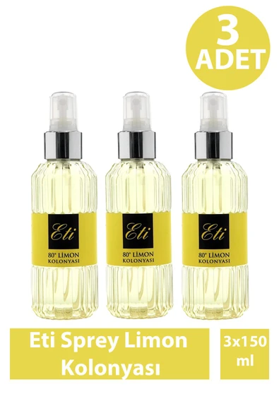 Eti Sprey Limon Kolonyası Pet 150 ml 3 Adet ürün görseli 1