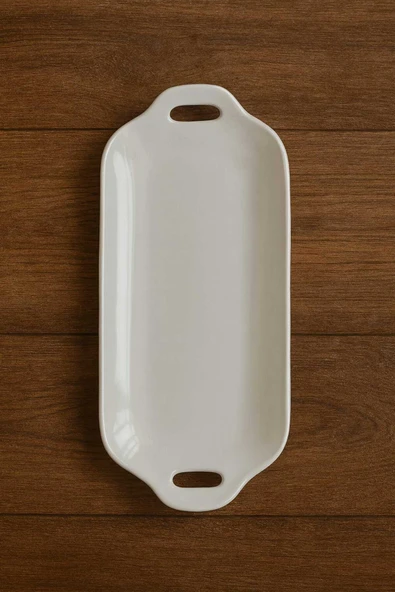 Tavuk Dünyası Servis Sunum Tabağı Beyaz 32x14 ürün görseli 1