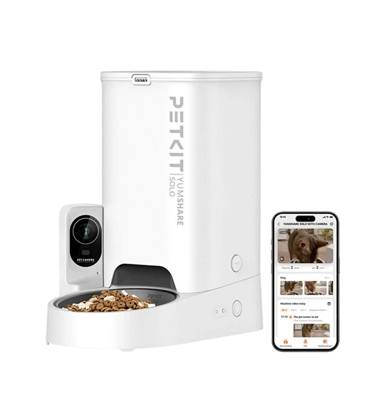 Petkit Yumshare Solo Kameralı Akıllı Mama Kabı Beyaz ürün görseli