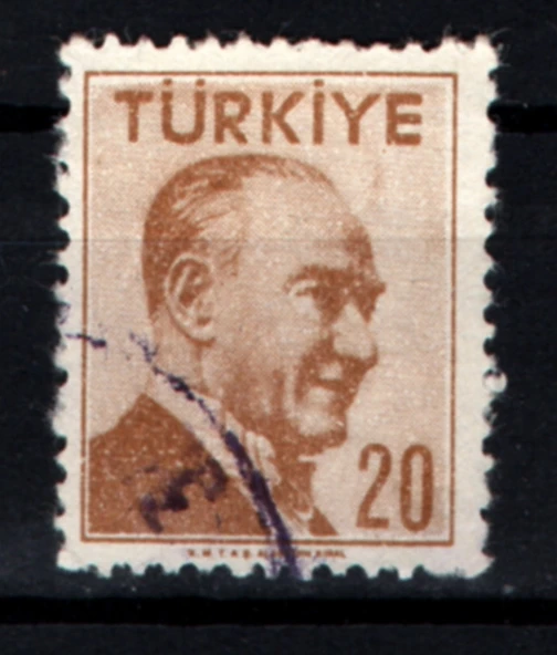 EABİ-1956 Yılı ATATÜRK (Tek çizgi çerçeveli Portre) Posta Pulları 20 Kuruş (tp0526) İsfila 1879 ürün görseli