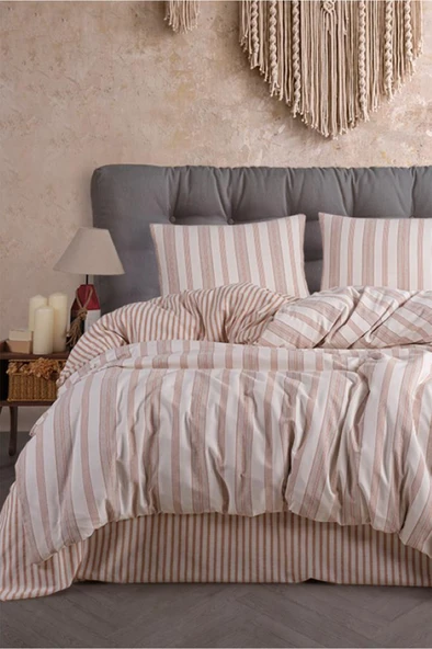 Bona 4 Parça %100 Pamuk Çift Kişilik Nevresim Takımı Kiremit ürün görseli