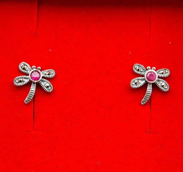 925 Ayar Gümüş Çocuk Küpesi skü00032 - Resim 2