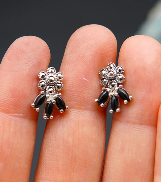 925 Ayar Gümüş Çocuk Küpesi skü00033 - Resim 2