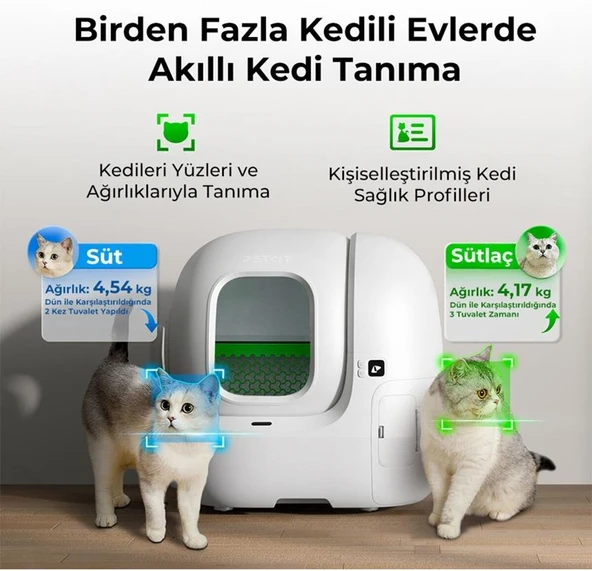 Petkit Purobot Max Pro Akıllı Kedi Tuvaleti Beyaz - 4