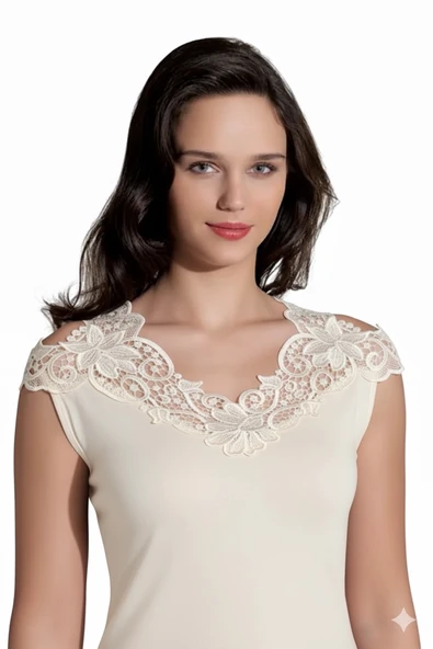 Şahinler Arkası Güpürlü Atlet B396 - Resim 2