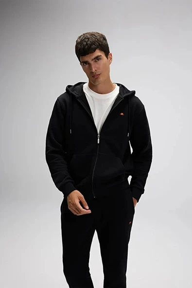 Ellesse Erkek Fermuarlı Kapüşonlu Sweat EM581-BK - Resim 2