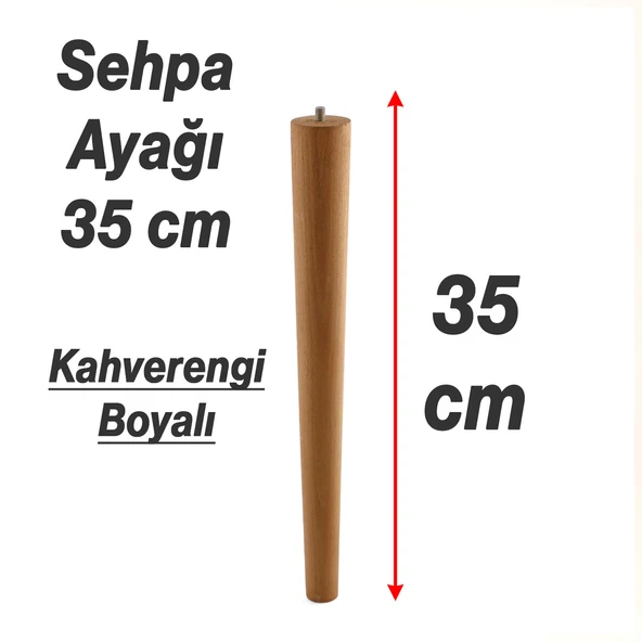 Sehpa Masa Ayağı Ham Doğal Ahşap Kahverengi Boyalı Mobilya Aksesuar Modern Ayakları Bohem 35 cm - Resim 2