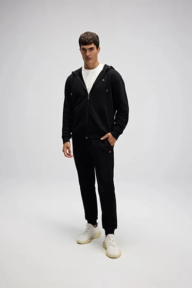 Ellesse Erkek Fermuarlı Kapüşonlu Sweat EM581-BK - Resim 4