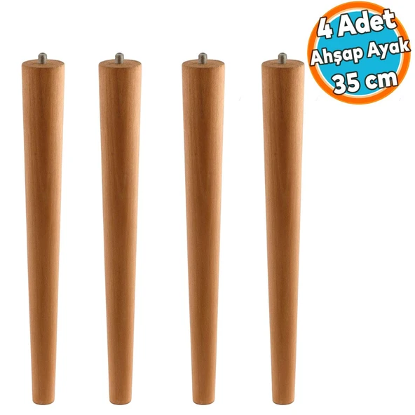 4 ADET Sehpa Masa Ayağı Ham Doğal Ahşap Kahverengi Boyalı Mobilya Aksesuar Modern Ayakları Bohem 35 cm ürün görseli