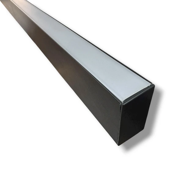 LED Alüminyum Profil Siyah Kasa 1 Metre 50x65mm Opak Pleksi Kapak Yan Kapak Sıva Üstü Tutucu 15475 - Resim 6