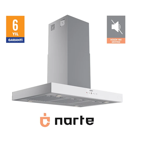 NARTE -HI30190W 90 CM BEYAZ ADA TİPİ DAVLUMBAZ -6 YIL GARANTİLİ -YÜKSEK PERFORMANS - 3
