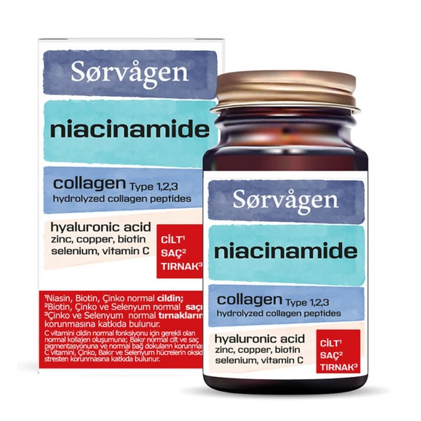 Sorvagen Niacinamide Collagen Hyaluronic Acid 60 Tablet ürün görseli
