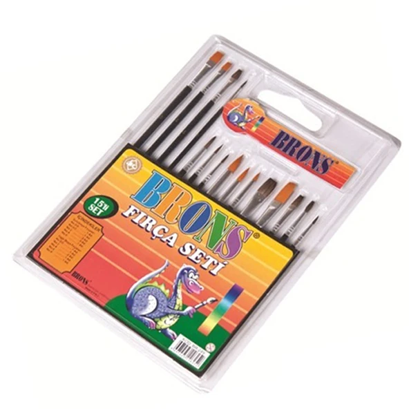 Brons Fırça Seti Sulu Boya Ve Yağlı Boya 15 Lİ BR-249 ürün görseli