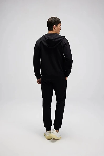 Ellesse Erkek Fermuarlı Kapüşonlu Sweat EM581-BK - Resim 3