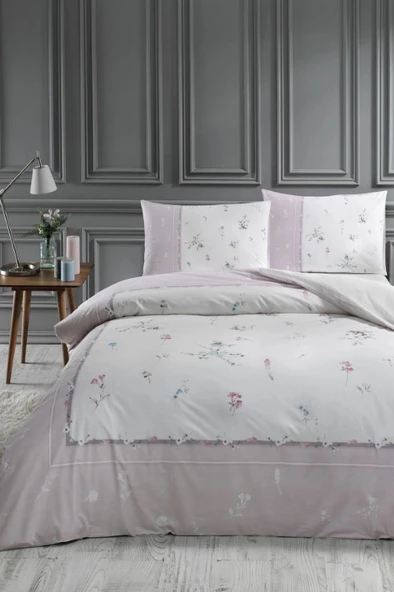 Özdilek Nemesia Pembe Çift Kişilik %100 Pamuk Nevresim Takımı