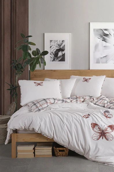 Papilion 6 Parça %100 Pamuk Çift Kişilik Nevresim Takımı ürün görseli