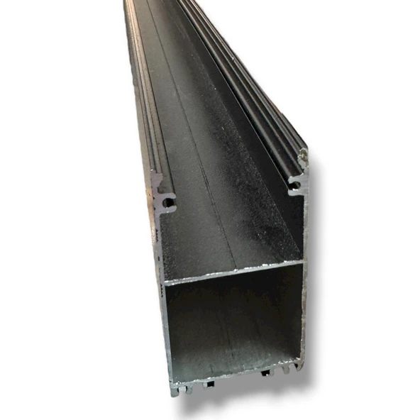 LED Alüminyum Profil Siyah Kasa 1 Metre 50x65mm Opak Pleksi Kapak Yan Kapak Sıva Üstü Tutucu 15475 - Resim 4