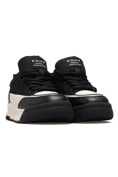 Guja 25K301 Kadın Hakiki Deri Parçalı Bağcıklı Sneaker Ayakkabı - Resim 5