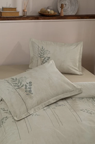 Özdilek Conium Krem Çift Kişilik %100 Pamuk Nevresim Takımı - 2