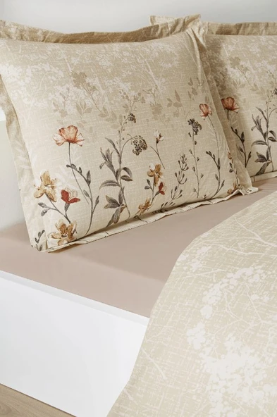 Özdilek Secas Ramas Krem Çift Kişilik %100 Pamuk Nevresim Takımı - 3