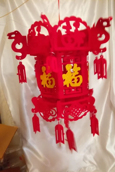 Feng Shui Ejderha Yılı Abajur Budha Buda Sokak Süsü Çin Feneri Japon Feneri Tak Koruyucu Noel - Resim 2