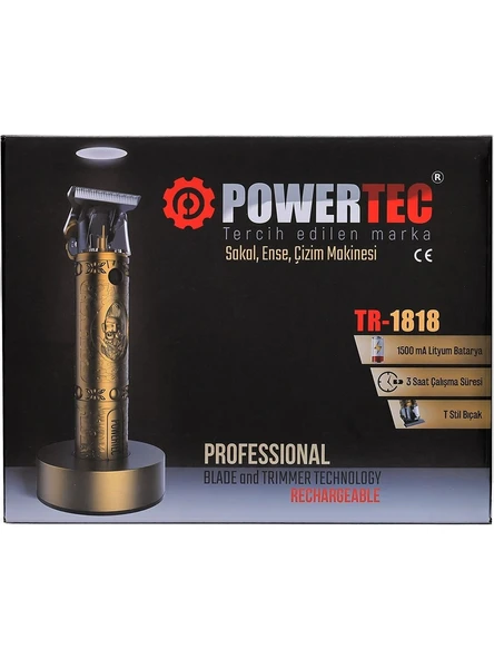 Powertec TR-1818 Sakal Ense Çizim Tıraş Makinesi T-Bıçak - 2