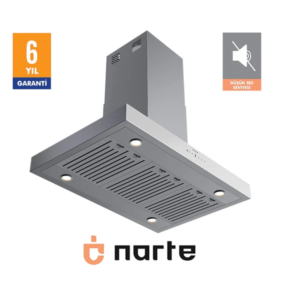 NARTE -HI30190W 90 CM BEYAZ ADA TİPİ DAVLUMBAZ -6 YIL GARANTİLİ -YÜKSEK PERFORMANS - 2