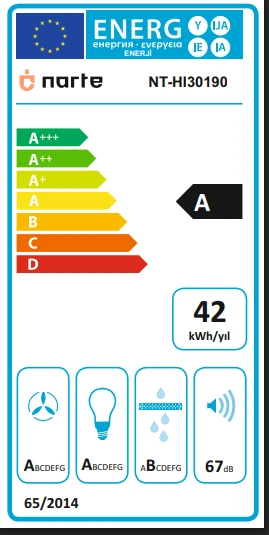 NARTE -HI30190W 90 CM BEYAZ ADA TİPİ DAVLUMBAZ -6 YIL GARANTİLİ -YÜKSEK PERFORMANS - 4