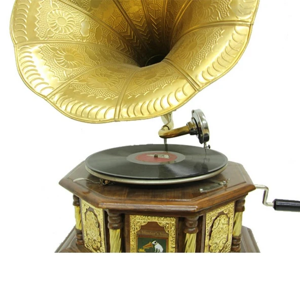 Gramofon Plakçalar 533 Sekizgen Bronz Kakma Kurmalı ASIG523DB - Resim 3